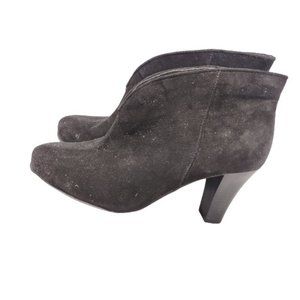 A2 By Aerosoles Heelrest Womens Gold Role Black Fabric Ankle Booties Size 9.5 W